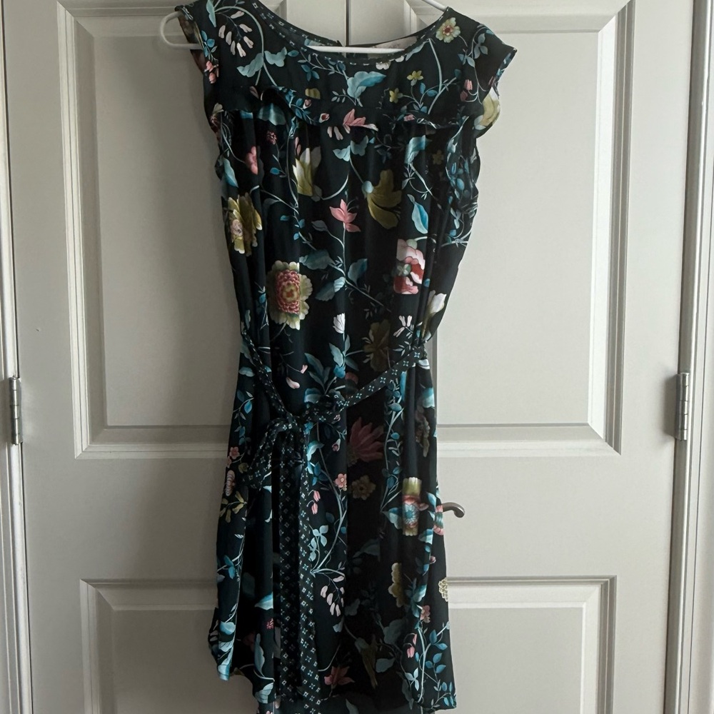 LOFT Floral Maxi Dress - Black with Multicolor Floral